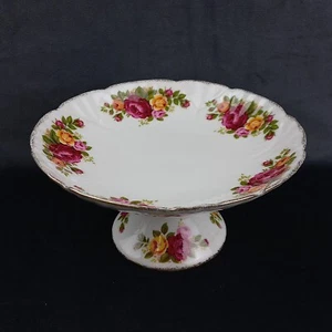 Vintage Cottage Rose Fine Bone China Cake Stand Small Pedestal Sweets Dish - Picture 1 of 9