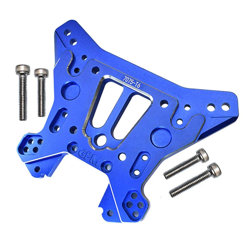 NEW GPM Aluminum 7075-T6 Rear Damper Plate Blue : Traxxas 1/8 4WD Sledge - Image 1 of 1