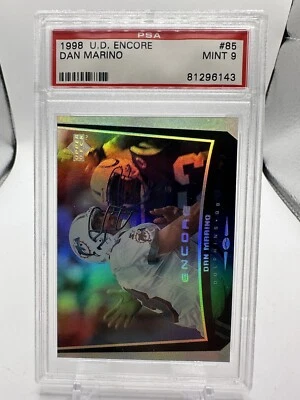 1998 UD Encore #85 Dan Marino Miami Dolphins HOF PSA 9 MINT - Image 1 of 2