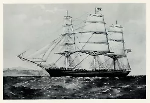 1868 Iron Ship CARLISLE CASTLE, 1925 vintage nautical print Tall Ship - Picture 1 of 3