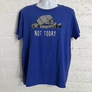 T-shirt uomo Star Wars XL blu "Non oggi" cotone AT-AT Walker AR15 - Foto 1 di 4