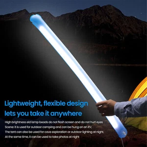 Inflatable LED Camp Lantern Camping Light Tube Portable CampLight Foldable Light - Picture 1 of 11