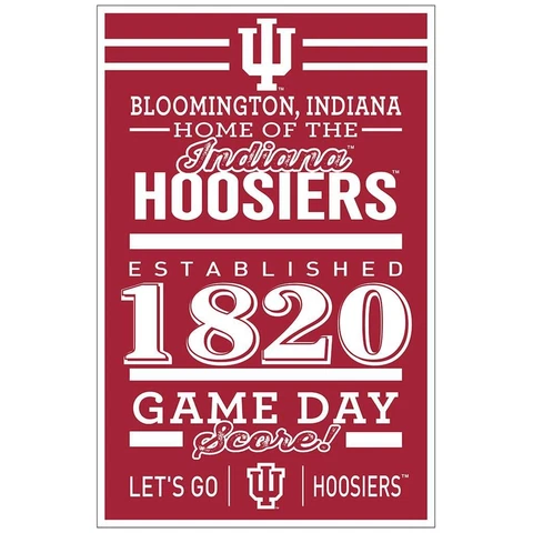 Indiana Hoosiers 11"x17" Wood Sign Established Design [NEW] NCAA Banner Wall Cover