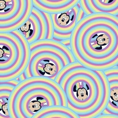THE LITTLE JOHNNY RANGE 100% Cotton Digital Fabric Disney Minnie Mouse Bubble 150cm Wide