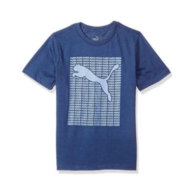 New Puma Boys' Graphic T-Shirt Size S(8) Blue - Image 1 of 2