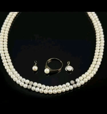 Konvolut Perlen Gold Schmuck, 4 Teile, alles Gelbgold 333/8k (punziert) - Bild 1 von 3