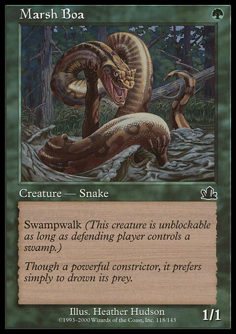Magic the Gathering MTG Marsh Boa (118) Prophecy   LP - Image 1 of 1