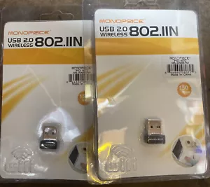 Lot Of 2 New Monoprice Mini USB 2.0 Wireless 802.11N WiFi Adapter 150Mbps - Picture 1 of 3