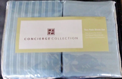 Paquete de 2 sábanas Concierge Collection azul 8 piezas Queen nuevo 2 planas 2 ajustables 4 estuches Foto 1 de 4