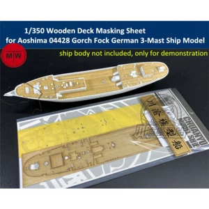 1/350 Holzdeck Masking Sheet für Aoshima 04428 Gorch Fock deutsches 3-Mast Schiff - Bild 1 von 3