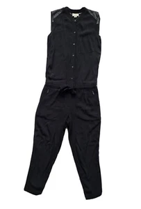 Mono de fiesta DKNY negro sin mangas con botones delanteros y cinturón para damas. Talla XP- UK 6 - Imagen 1 de 12