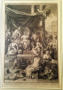 LA REPÚBLICA DE HOLANDA SOBRE SU TRONO, grabado de B. Picart, 1722 - Picture 1 of 2