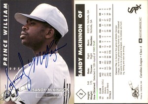 Sandy McKinnon Signed 1995 Multi-Ad Prince William Cannons #2 Card Auto AU