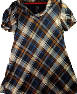Jessica Howard Women's XL Mock Neck Plaid Dress Short Sleeve Lined Tunic - Picture 1 of 17