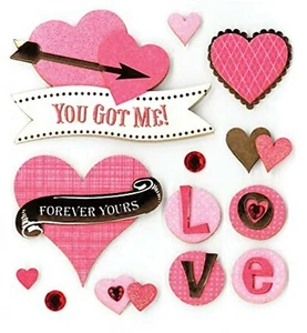 FOREVER YOURS Love Words K & Company Adhesive 3D Scrapbooking Embellishment SALE - Picture 1 of 1