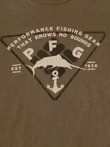 columbia PFG GREEN Olive T SHIRT Angeln Outdoor Marlin Wandern Logo - Bild 1 von 6