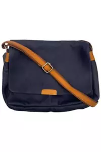 Le Donne Leather Serenity Crossbody Bag Navy/Tan - Picture 1 of 2