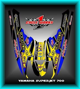 Yamaha Super Jet Ski 700 02-12 SEMI CUSTOM GRAPHICS KIT BLUE ROCK - Picture 1 of 1