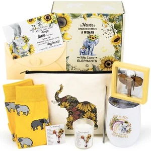 Elephant Gifts for Women, Sunflower Elephant Gifts for Mother,Unique Elephant... - Picture 1 of 8