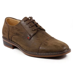 Brown Men's Cap Toe Lace Up Oxford Classic Dress Shoes - Bild 1 von 5