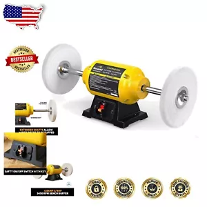4.8A Bench Buffer Polisher with 8" Wheels for Jewelry, Wood, and Metal Finishing - Picture 1 of 9