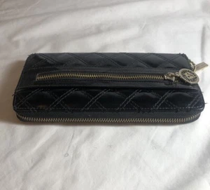 Anne Klein schwarze Geldbörse Brieftasche Vinyl Clutch Reißverschluss „9“ x „4“ - Bild 1 von 9
