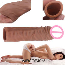 Realistic Silicone Bigger_Penis Cock_Sleeve Extender Condom_For Male Enlarger