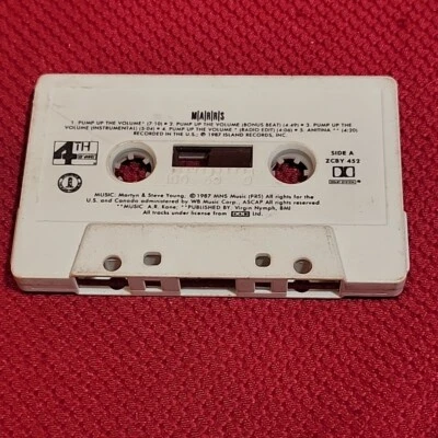 MARRS Pump Up The Volume single CASSETTE Audio Music Tape vtg 1987 zcby 452 Foto 1 de 4