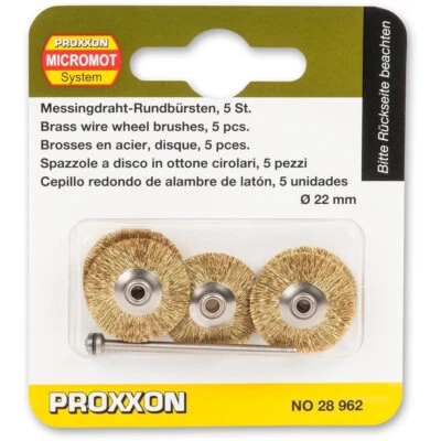PROXXON Wire Wheel Brush - Brass 22mm (Pkt 5) 28962 From RDGTools - Image 1 of 3