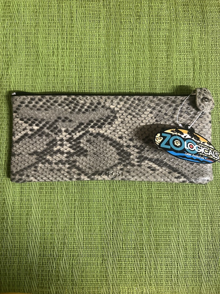 Estojo de lápis Zoologicals pele de cobra falsa estampa de cobra safári fofo novo com etiquetas - Imagem 1 de 3