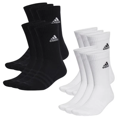 Adidas Unisex Calcetines, 6er Paquete - Sportswear Crew, Logo, Acolchado, Liso - Imagen 1 de 3