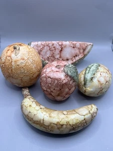 Grande ceramica artistica frutta banana mela mango arancia anguria lotto di 5 - Foto 1 di 24