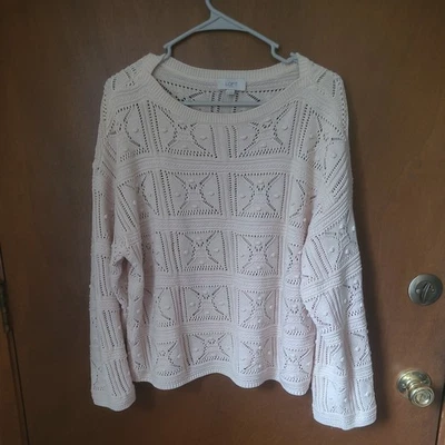 Suéter Loft Outlet Feminino Tamanho X Grande Bege Manga Longa Ilhós Algodão Nylon - Imagem 1 de 4