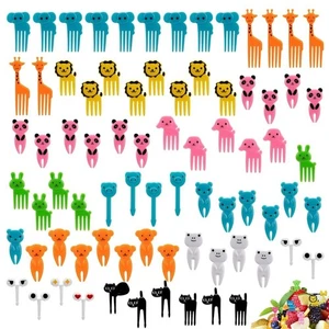 Random Color Fruit Fork Mini Size Food Pick Toothpick  Cake Decorating - Picture 1 of 19