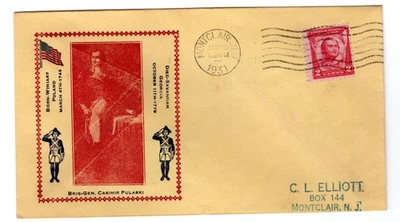 #690 Pulaski 1931 FDC - C.L. Elliott Unofficial Montclair NJ CCL - Image 1 of 2