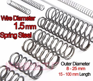 Compression Spring Steel 1.5 mm Wire Dia Small Pressure Springs / Coil Spring - Picture 1 of 24