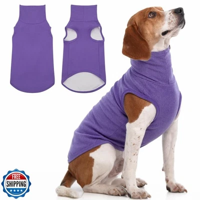 IECOii XL Dog Sweater - Stretch Fleece Vest with Turtleneck - Purple,X-Large, - Image 1 of 4