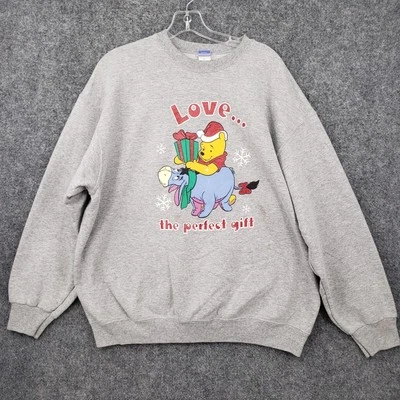 VINTAGE Disney Sweatshirt Womens XL Gray Winnie The Pooh Eeyore Crew Neck - Image 1 of 4