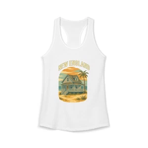 New England Vintage Racerback Tank Top, Sommer Style, Beachwear, Urlaub [...] - Bild 1 von 29