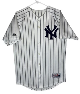 Vintage Derek Jeter Pinstripe Majestic New York Yankees MLB Jersey Men’s Small - Picture 1 of 12