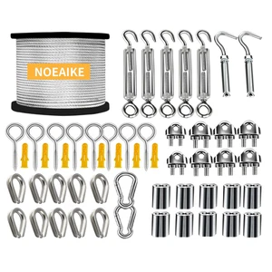 Drahtseil-Kit 165 Fuß 1/8 Zoll Vinyl beschichtet Edelstahl Spannschlösser für Kabel - Bild 1 von 7
