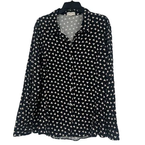 Cloth & Portrait Chicken Print Button Up Shirt Black Farm Country Novelty Sz XXL - Picture 1 of 11