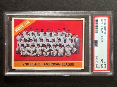 1966 Topps Chicago White Sox Team Card #426 PSA 8 Skowron Wilhelm Tommy John - Image 1 of 4