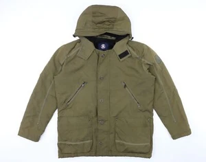 Strellson Mens Green Rain Coat Size L Marks on front and back - Picture 1 of 10