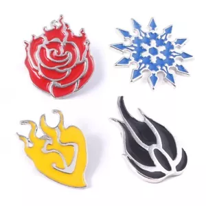 RWBY Metall Emaille Stifte Rubin Rose Yang Blake Weiss Knöpfe Abzeichen Hummel Brosche - Bild 1 von 8