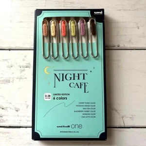 Uni-ball One Night Cafe Gel Ink Ballpoint Pen 0.38mm 6 Colors Set New From Japan - Picture 1 of 2