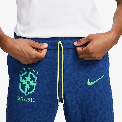 Mens Nike Brazil Brasil French Terry Tracksuit Pants (DX2046 490) Size Large Cover