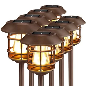 Solar Pathway Lights 8PK Outdoor Garden Yard Lights Waterproof Auto-on/Off La... - Picture 1 of 7