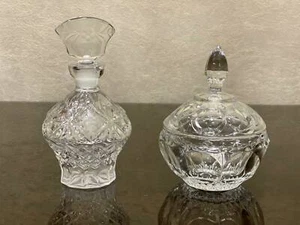 Juego de 2 psc Rara Vintage Antigua Botella de Perfume URSS Caja de Cristal Soviética para Joyería - Imagen 1 de 12