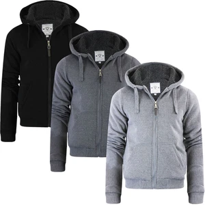 Brave Soul Mens Sherpa Fleece Fur Lined Borg Hoodie Winter Jacket Work Hooded